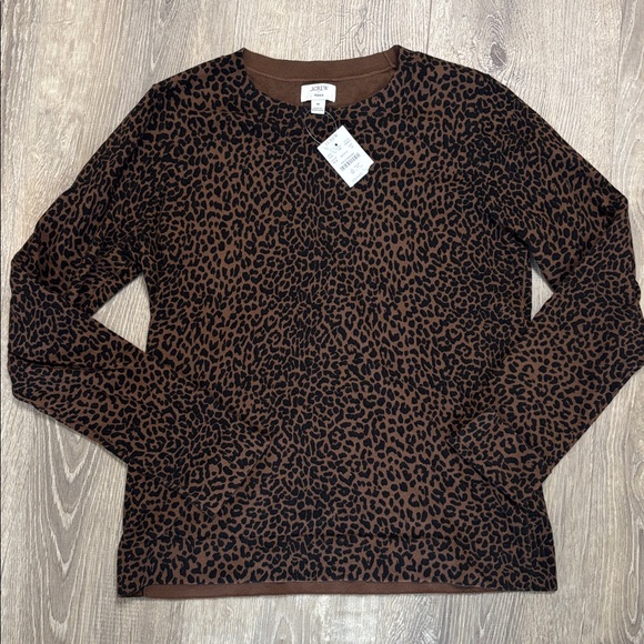 J. Crew Sweaters - J. Crew Teddie Dark Brown Animal Print sweater